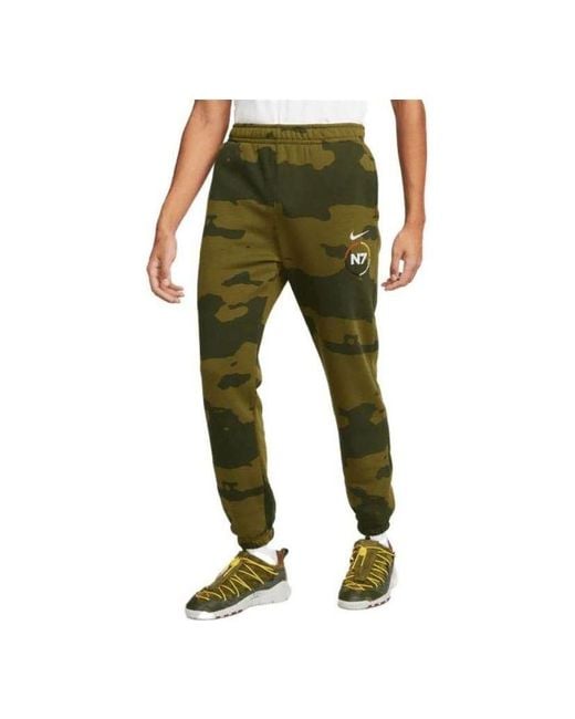 Nike Green Sportswear N7 Club Fleece Sweatpants 'Camo' for men
