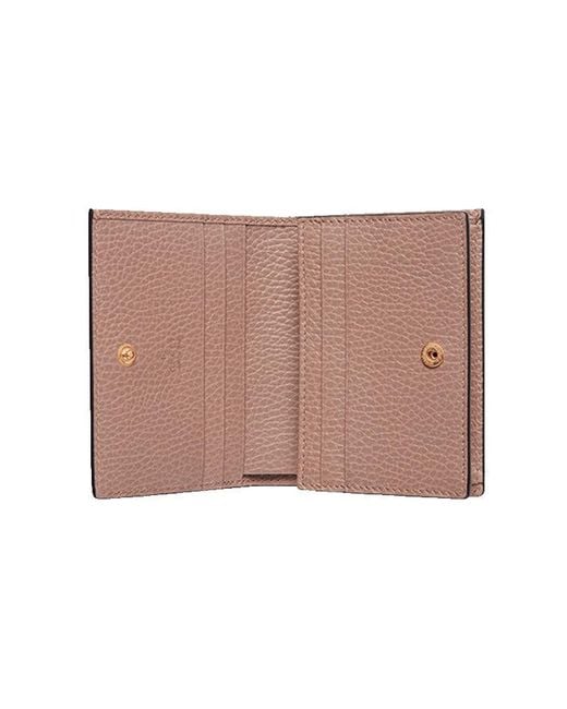 Gucci Pink Gg Marmont Bi-Colour Card Case Wallet