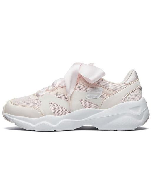 Skechers White (Wmns) D'Lites Airy Low Top Sneakers