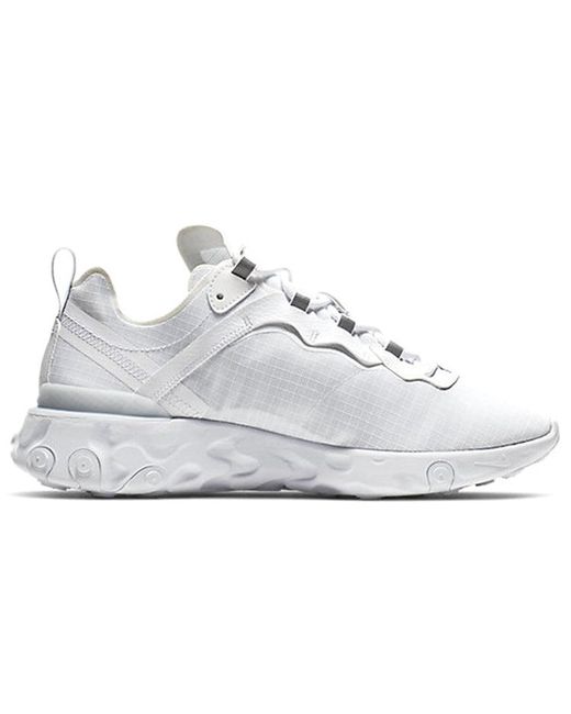 Nike White React Element 55 'Pure Platinum' for men