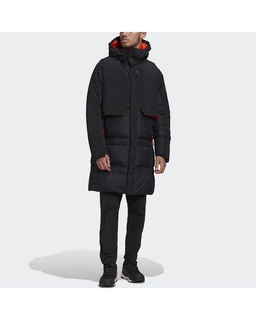 Adidas Blue Myshelter Cr Stay Warm Detachable Reversible Vest Sports Reflective Mid-Length Hooded Down Jacket for men