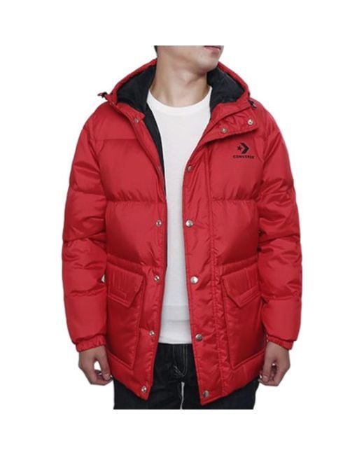 Converse Red Down Fill Puffer Jacket for men