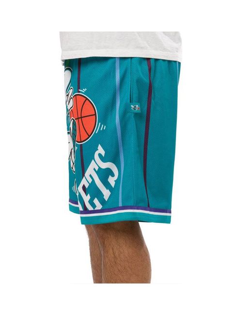 Mitchell & Ness Blue X Nba Big Face Shorts 'Charlotte Hornets' for men