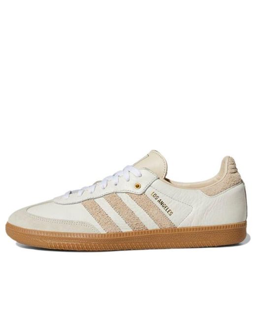 Adidas White Samba Lafc Shoes 'Off Linen Gum' for men