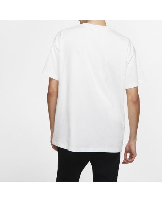 Nike White Af1 Round Neck Loose Casual Sports Short Sleeve T-Shirt Camo' for men