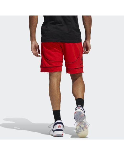 Adidas Red Donovan Mitchell Don Issue #2 Shorts for men