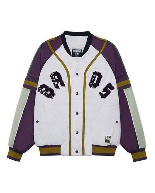 Li-ning Blue Badfive Sports Basketball Series Printing Jacket for men