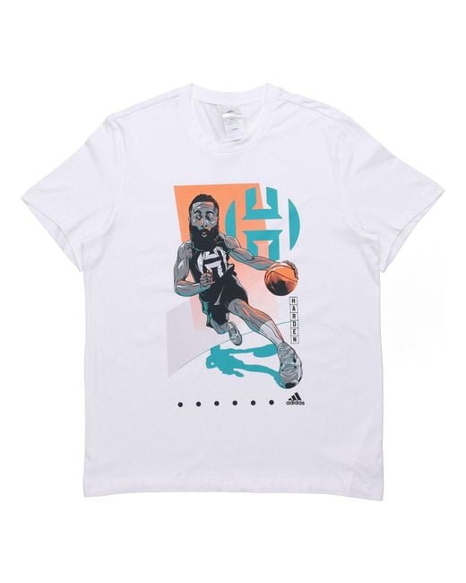 Adidas White Printed Short Sleeve Tee for men