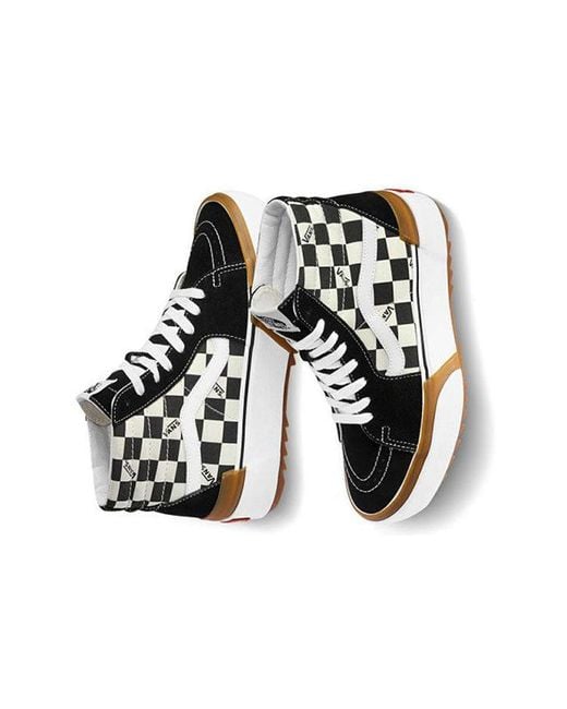 Vans Black Sk8-Hi Stacked 'Checkerboard' for men