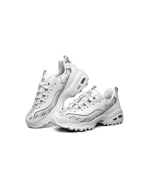 Skechers White (Wmns) D'Lites 1.0 Low Sneaker Gs