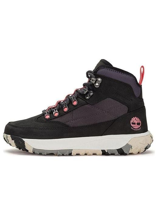 Timberland Black (Wmns) Greenstride Motion Mid Fabric And Leather Waterproof Hiking Boot