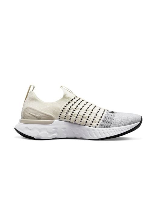 Nike White React Phantom Run Flyknit 2 Road Running Shoes for men