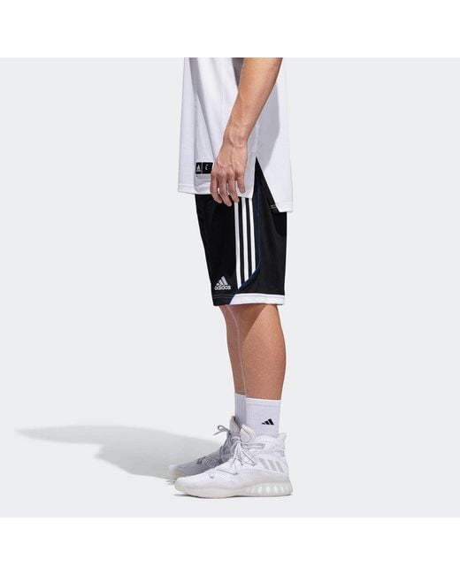 Adidas Black Sports Side Stripe Basketball Breathable Shorts for men