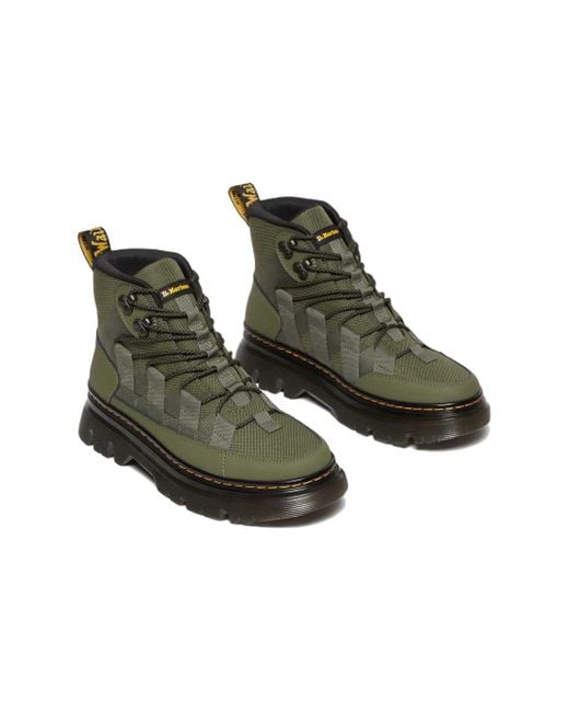 Dr. Martens Green Boury Leather Casual Boots 'Khaki'