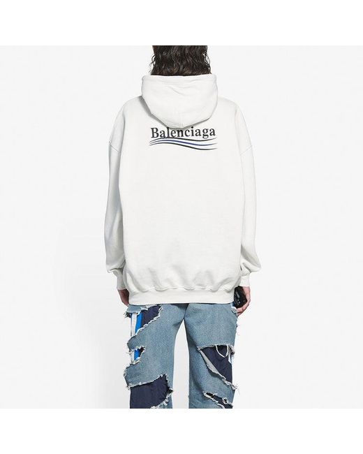 Balenciaga White (Wmns) Fw21 Political Campaign Printing Hoodie