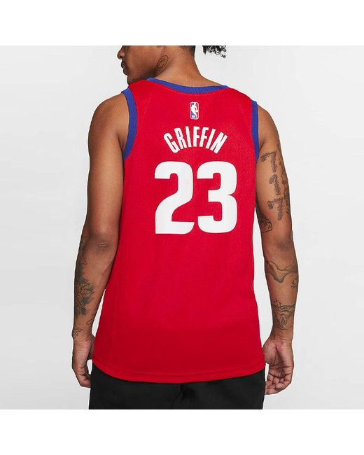 Nike Red Nba City Version 20-21 Season Detroit Pistons 23 Alphabet Printing Basketball Vest for men