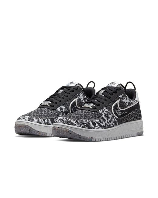Nike Black Air Force 1 Crater Flyknit Next Nature for men