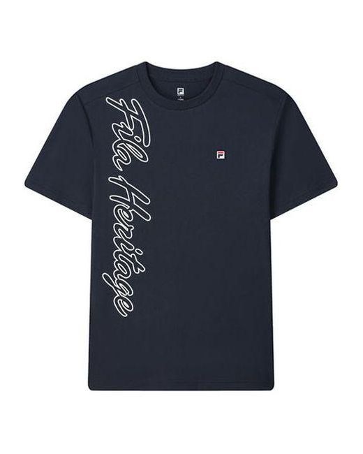 Fila Blue Alphabet Printing Knit Short Sleeve for men