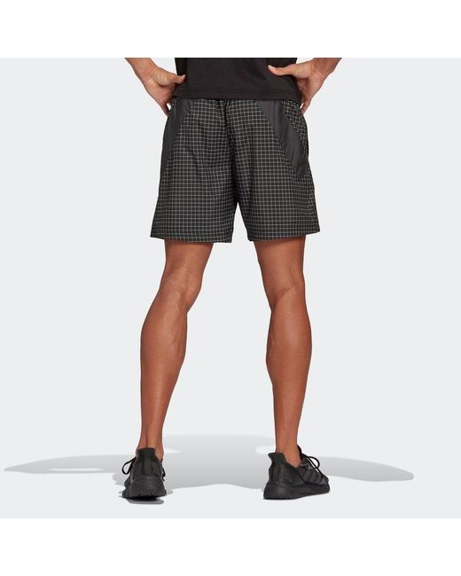 Adidas Gray Primeblue Sh Splicing Sports Shorts for men
