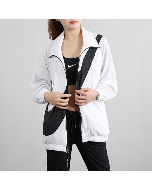 Nike White (Wmns) Collar Big Swoosh Jacket