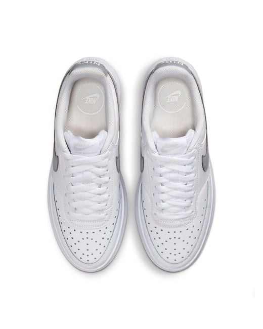 Nike White Court Vision Alta Leather Shoes
