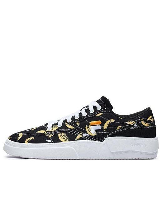 Fila Black Graphic Print Skate Shoes for men
