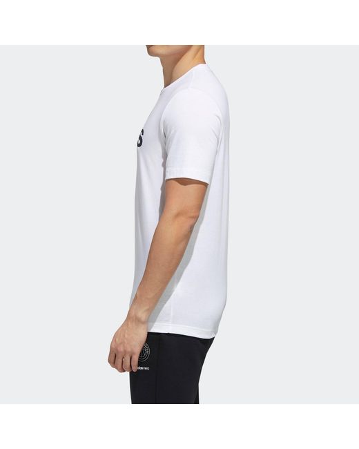Adidas White Neo M Esntl Logo T Sports Short Sleeve for men