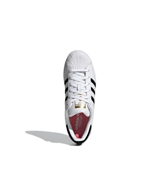 Adidas White Originals Superstar Non-Slip Lightweight Casual Skate Shoes for men
