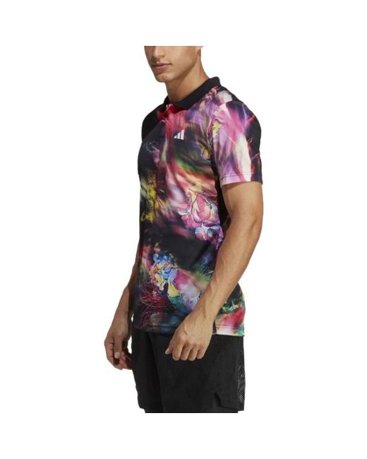 Adidas Black Melbourne Tennis Heat.Rdy Freelift Polo Shirt for men