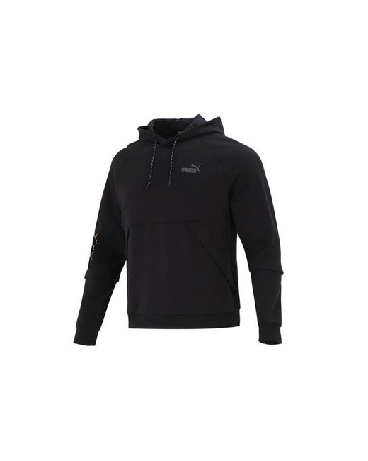 PUMA Black Logo Pattern Printing Loose Couple Style for men