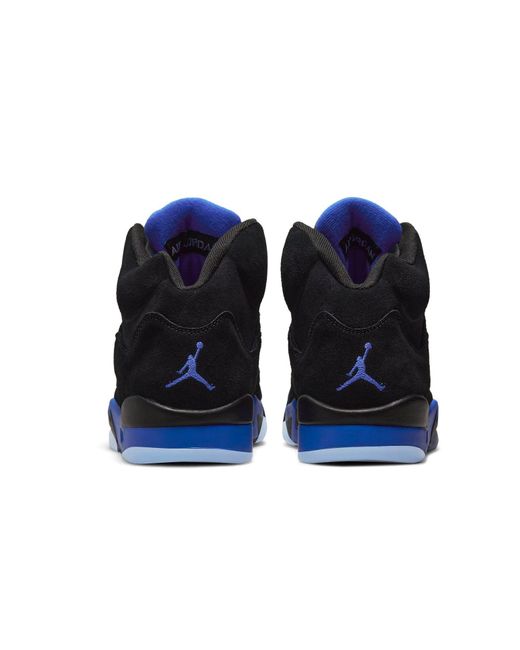 Nike Blue Air Jordan 5 Retro Shoes In Black, for men
