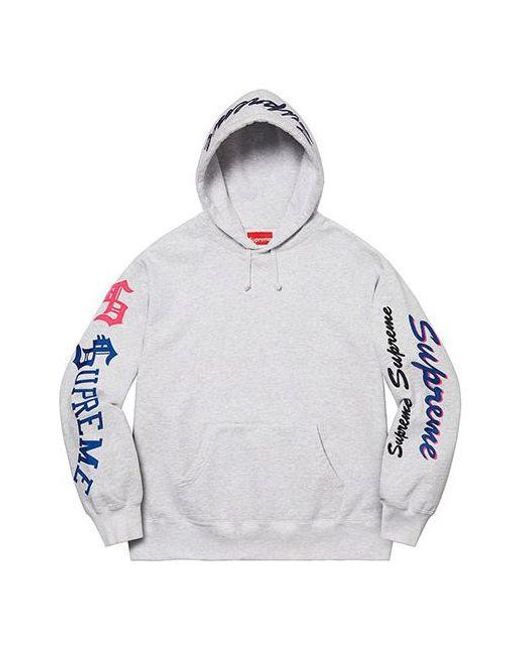 Supreme Blue Multi Logo Hooded Sweatshirt for men