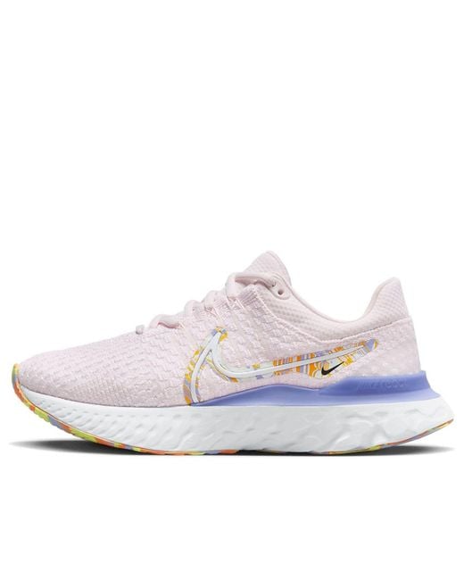 Nike White React Infinity Run Flyknit 3 Premium Road Running Shoes