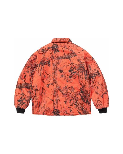 Supreme Red X Realtree Reversible Quilted Work Jacket for men
