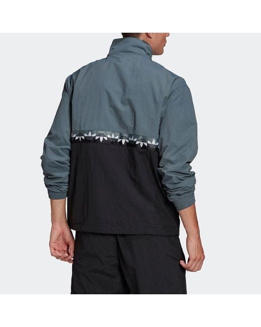 Adidas Gray Originals Adicolour Sliced Trefoil Track Jacket for men