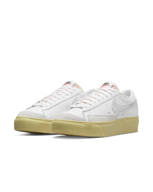 Nike White (Wmns) Blazer Low Platform Lemon Wash'