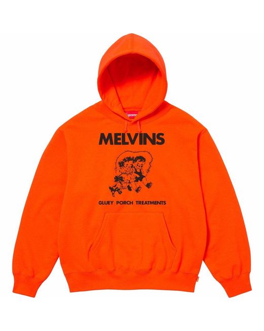Supreme Orange X Melvins Hooded Sweatshirt for men