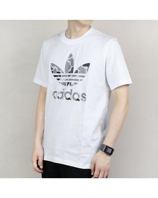 Adidas White Originals Camo Tref Short Sleeve for men