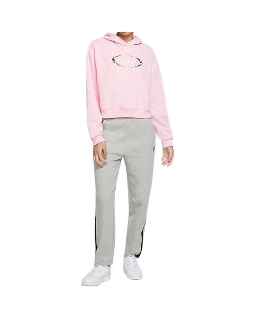 Nike Pink (Wmns) Sportswear Crop Fleece Hoodie