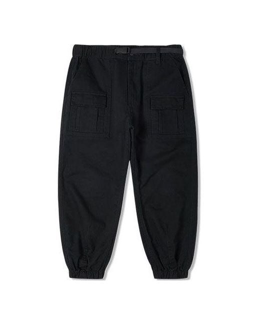Converse Black Solid Color Woven Bundle Feet Lacing Casual Pants/Trousers for men