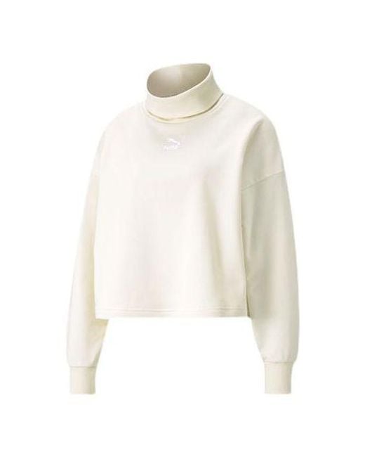 PUMA White (Wmns) Classics Logo Embroidery Swea