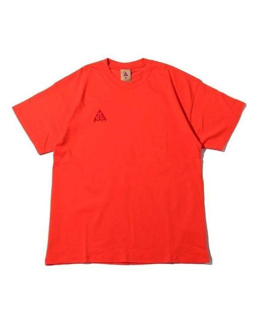 Nike Red Acg Small Logo Casual Short Sleeve for men