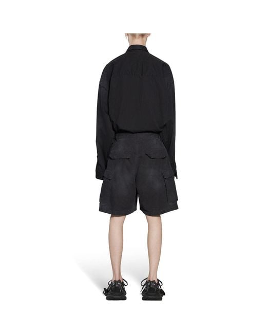 Balenciaga Black Cargo Shorts for men