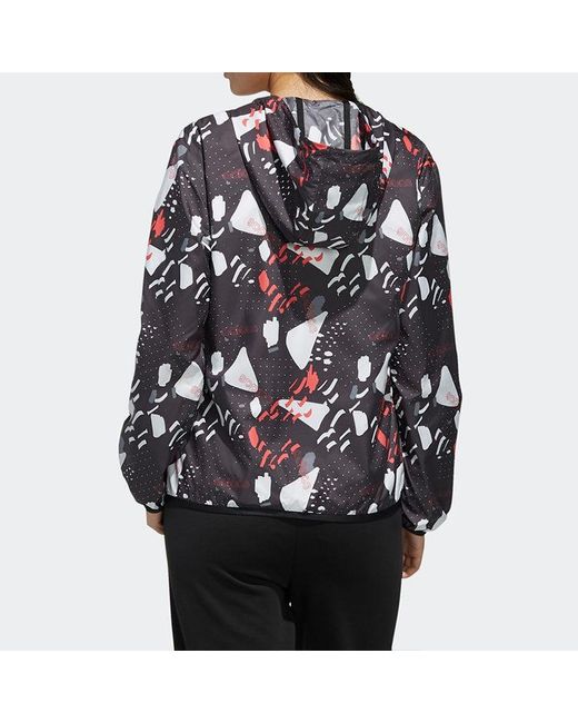 Adidas Black (Wmns) Neo Printing Hooded Jacket