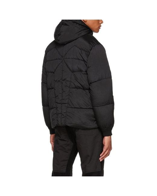 Stone Island Black Nylon Metal Hooded Down Jacket for men