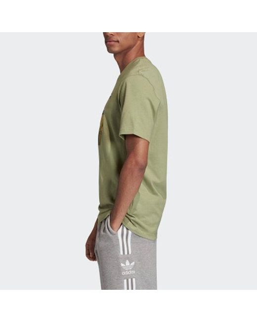 Adidas Green Originals Originals Photo Tee Printing Short Sleeve for men