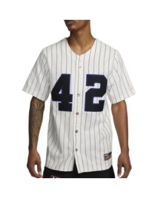 Nike Gray Change The World 42 Baseball Jersey for men