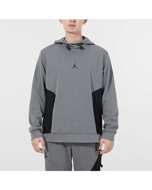 Nike Gray Jordan Casual Sports Logo Pullover Long Sleeves for men