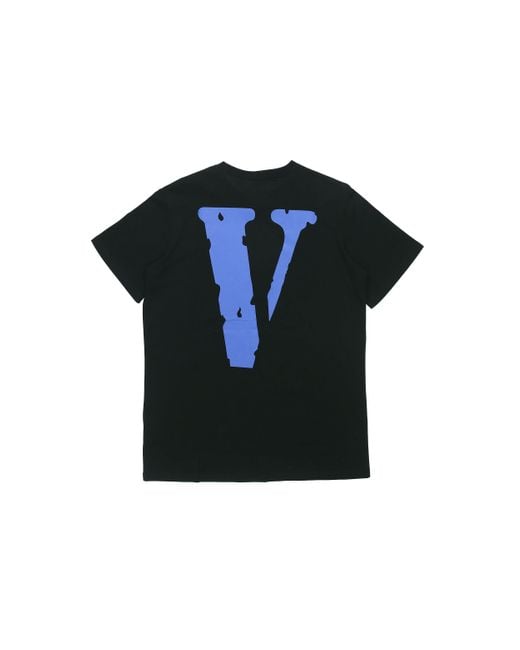 Vlone(GOAT) Black Large Logo Round Neck Short Sleeve T-Shirt for men