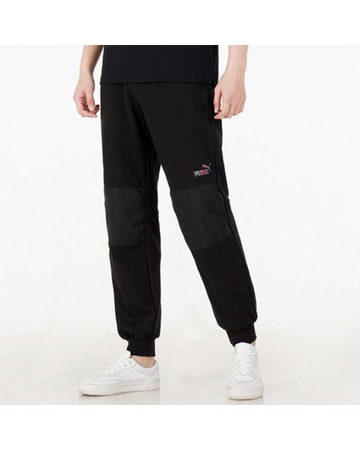 PUMA Black Logo Sweatpants for men
